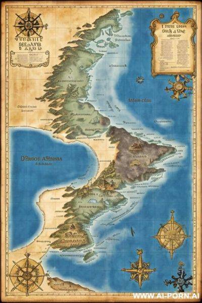 On a pirate island. a map of a treasure on the floor - ai-porn.ai on pornintellect.com