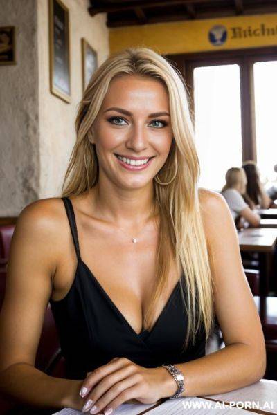 Waiting at the restaurant. smiling - ai-porn.ai on pornintellect.com