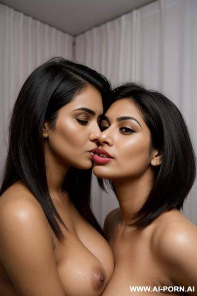 Lesbian woman kissing in bed - ai-porn.ai on pornintellect.com