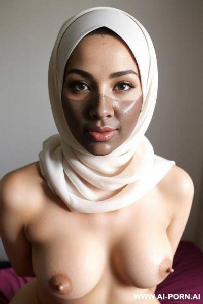 Woman with hijab on naked with cum on her face - ai-porn.ai on pornintellect.com