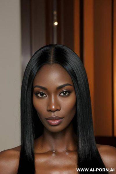 Beautiful, ebony, dark skin, very large lips, straight hair - ai-porn.ai on pornintellect.com