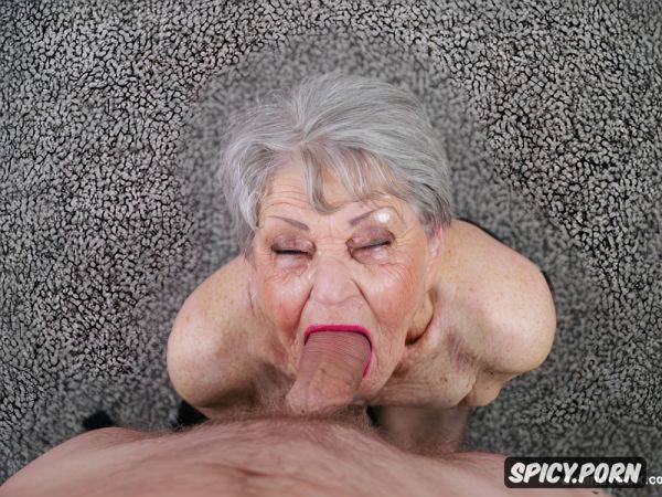 Facefuck, big eyes, pov from above, balls deep, exhausted, short grey hair - spicy.porn on pornintellect.com