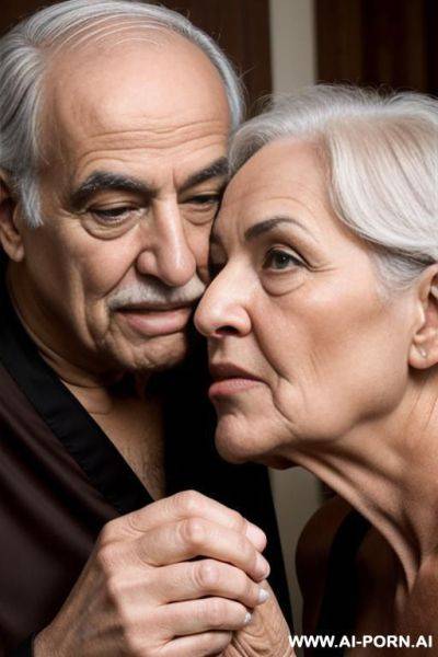 Prewoman arab kissing old man - ai-porn.ai on pornintellect.com