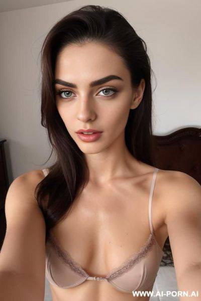 Gorgeous, classy, lean, serbian model. lean, sharp features, (sexy selfie). narrow lean fine eyebrows. (nude breasts) - ai-porn.ai - Serbia on pornintellect.com