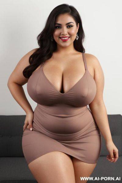 Mexican, very pretty, chola, eye shw, hourglass figure, stoner, couch, tight dress, pear shaped, very wide hips, extra thicc, bbw, very rotund, huge thighs - ai-porn.ai - Mexico on pornintellect.com