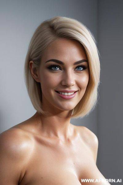 (supermodel), (hourglass figure), wide hips, fit, big ass, abs, (big fake boobs), (perfekt face), (dark eybrows), strong mascara, pointy nose, - ai-porn.ai on pornintellect.com