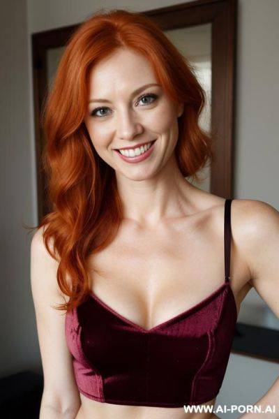 Milf in velvet open chest croptop - ai-porn.ai on pornintellect.com