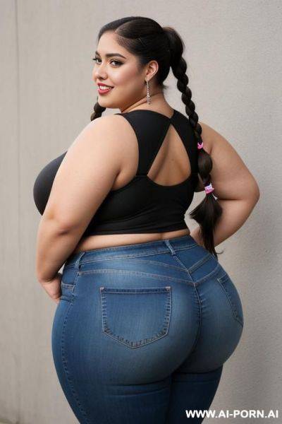 Mexican, chola, huge, nerd, hourglass figure, wearing band shirt, very wide hips, extra thicc, very plump pear shaped body, gordita, huge heart shaped ass - ai-porn.ai - Mexico on pornintellect.com