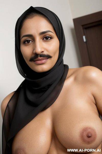 Two beautiful lesbian milfs with mustache wearing only a hijab with hairy pussy and hairy legs and hairy arms and hairy chest - ai-porn.ai on pornintellect.com