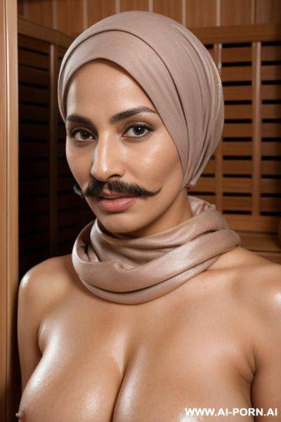 Milf with a mustache wearing a hijab topless - ai-porn.ai on pornintellect.com