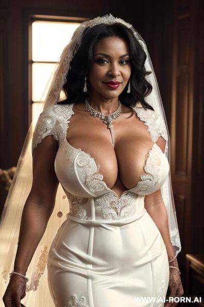 Flash pussy, (((black ethnicity))), (((extremely dark skin))), (((grandmom))), no bra, (((hairy pussy))), (((very long strong voluminous hair))), (((((oversized boobs))))), (((((gigantic breasts))))), (((gigantic - ai-porn.ai on pornintellect.com