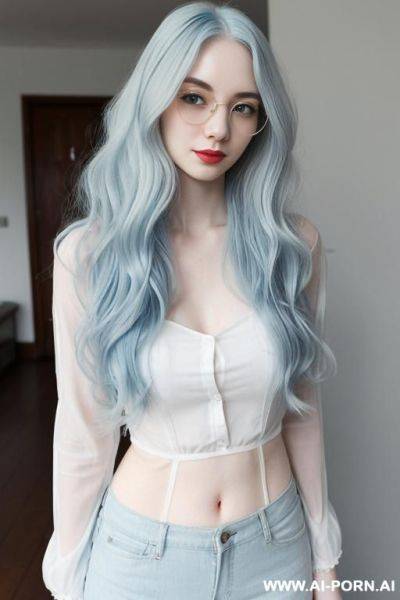 (long light blue hair) (pale skin) - ai-porn.ai on pornintellect.com