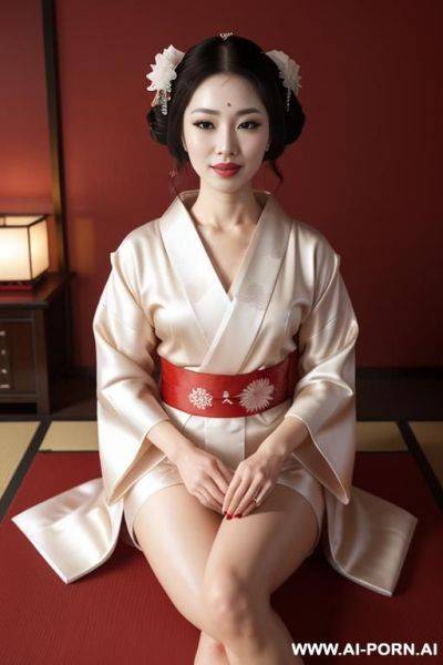 Topless, smiling, transparent white tunic - ai-porn.ai on pornintellect.com