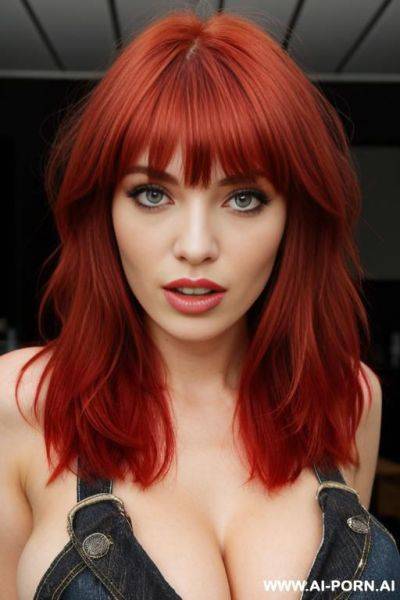 A very hot blonde woman with big tits, wearing underpantes, is giving blowjob - ai-porn.ai on pornintellect.com