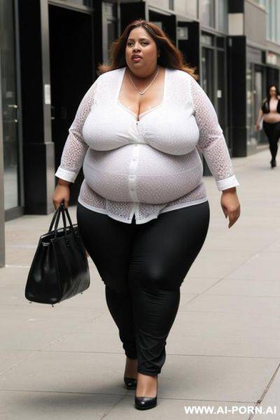 Morbidly obese woman walking to - ai-porn.ai on pornintellect.com
