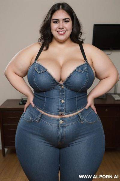 Mexican, super , long hair, nerd, pear shaped, extremely thicc, giant meat hips, big thighs - ai-porn.ai - Mexico on pornintellect.com