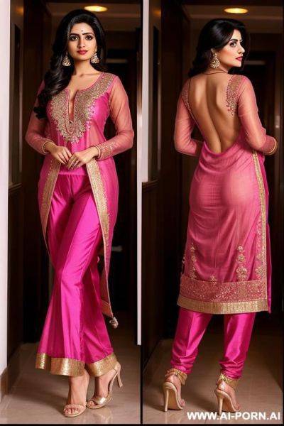 Desi woman in sal kameez and sal down upto ankle and hairy pussy flash, standing , fully naked ass flash - ai-porn.ai on pornintellect.com