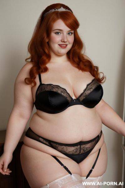 Half-length photo, ((half body photo shot close up)). as a set in the laundry area, a ((very obese)) fat chubby fat thick and bbw redhead british, ((she is getting ready to dress slowly)). - ai-porn.ai - Britain on pornintellect.com