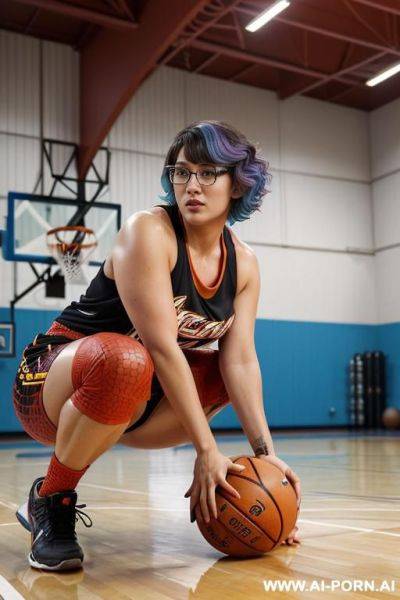 (round glasses), (nerdy), (short hair), (curly hair), white ((hairy pussy) - ai-porn.ai on pornintellect.com