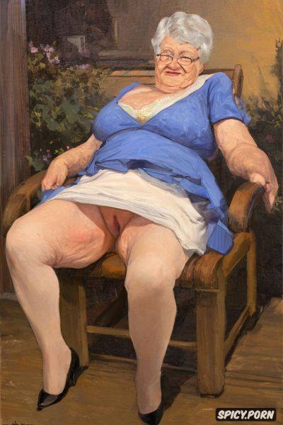 The fat grandmother has nude pussy under her skirt shows open realistyc labia upskirt very old - spicy.porn on pornintellect.com