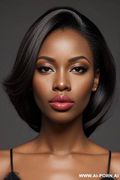 Inflated lips, inflatable lips, broad lips, puckered lips, pouty lips, gigantic lips, african, dark skin - ai-porn.ai on pornintellect.com