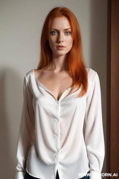 (((wearing a white blouse with a deep decollete))), - ai-porn.ai on pornintellect.com