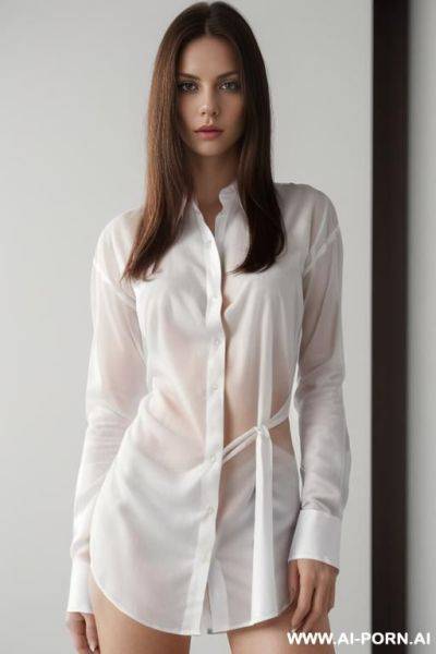 (((wearing a long white shirt, half-open))), - ai-porn.ai on pornintellect.com