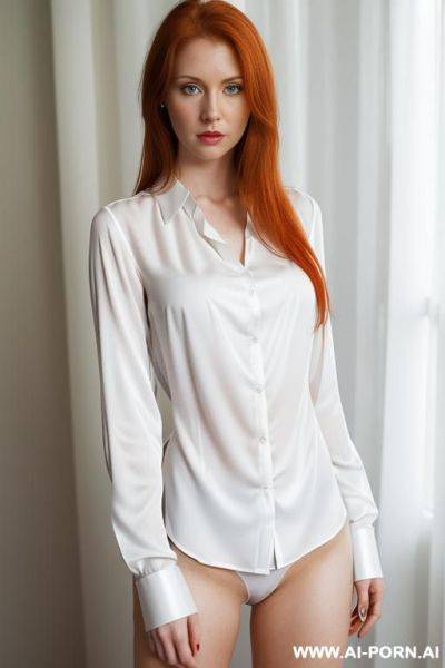 (((wearing a white blouse with a half-open front))), - ai-porn.ai on pornintellect.com