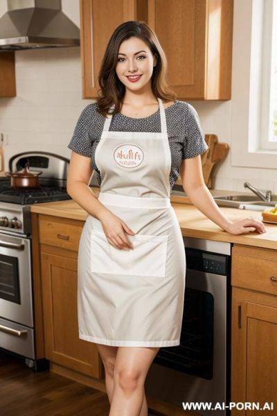 Wide hips, alluring thighs, kitchen, apron - ai-porn.ai on pornintellect.com