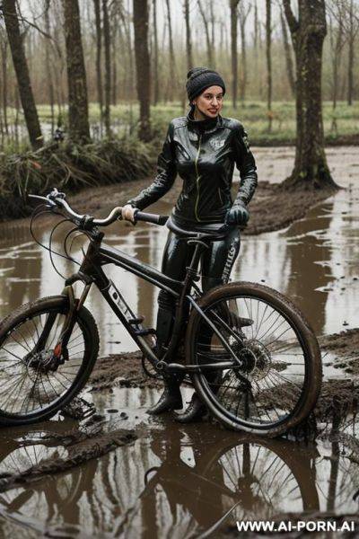 Abandoned bike, bike is lying around, bike lying in the mud, bike fell, bicycle that fell into the mud - ai-porn.ai on pornintellect.com