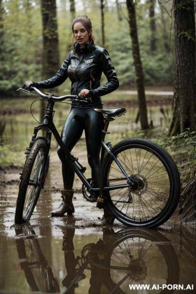 Abandoned bike, bike is lying around, bike lying in the mud - ai-porn.ai on pornintellect.com