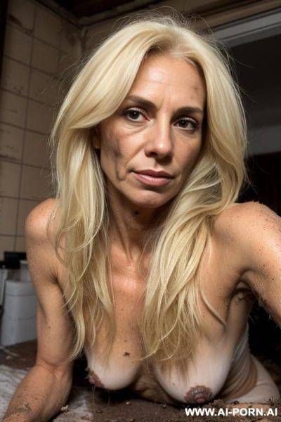 ((sexy ultra hot old mom mature attractive fifty most realistic)), (hairy armpits), very hairy pussy ((really hairy)) (((hairy more ever))) ((thick long hair on pussy)), (((super dirty body, extreme dirty, dirty face))), (extreme hairy) - ai-porn.ai on pornintellect.com