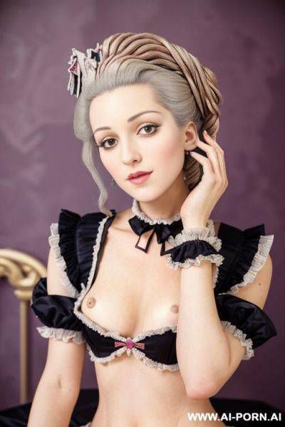 Woman with purple hair wearing black bra - ai-porn.ai on pornintellect.com