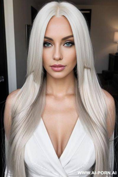 Perfect, platinum blonde, long, flowing hair - ai-porn.ai on pornintellect.com
