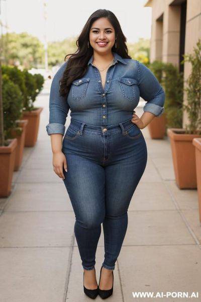 Supermodel, mexican, nerd, extra plump, pear shaped, holding license in her hand - ai-porn.ai - Mexico on pornintellect.com
