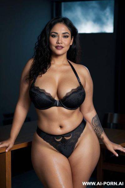 (((sexy bbw tattooed slut with enormous oversized gigantic tits, beautiful chubby face, extremely large wide hips, winter city twilight with gorgeous skies, seductive eyes, slut makeup, showing pussy, slut stocking, creative rock style))) - ai-porn.ai on pornintellect.com
