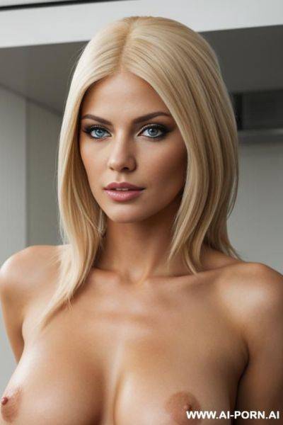 Hood blonde woman, 1, hot, sexy, realistic, looks like real human, naked down half part of her clothes. - ai-porn.ai on pornintellect.com