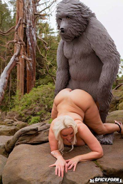 Doggy style hunched over yeti furry sasquatch hybridization massive boobs fur all over big boobs round boobs fur pale white woman clawing doggy style vagina ass tongue vagina anal sharp teeth claws deep throat deep anal sex fur - spicy.porn on pornintellect.com
