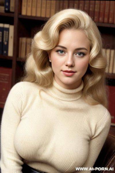 170s. vintage. 170s style. vintage. retro. 18 years old. blonde hair. busty. huge natural boobs. curvy. cutie babe face. american. turtleneck sweater. - ai-porn.ai - Usa on pornintellect.com