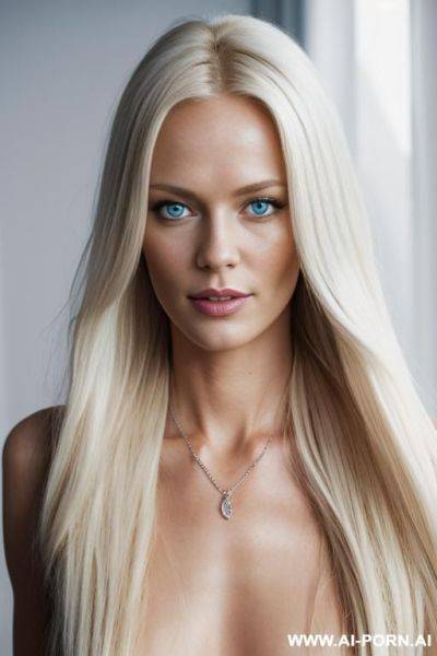 Swedish fully naked, nude, blonde, thick voluminous hair, silber accessories, blue eyes - ai-porn.ai - Sweden on pornintellect.com