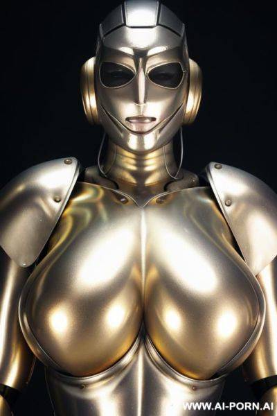 Sexy blonde robo cop, (fully metallic body, huge firm tits:1.3) - ai-porn.ai on pornintellect.com