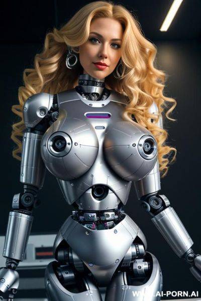 Sexy robo cop, long curly blonde hair, (fully robotic body, huge firm tits:1.3) - ai-porn.ai on pornintellect.com