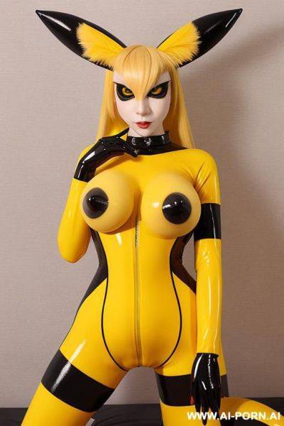 Furry latex renamon furrsuit, renamon style, rubberdoll - ai-porn.ai on pornintellect.com