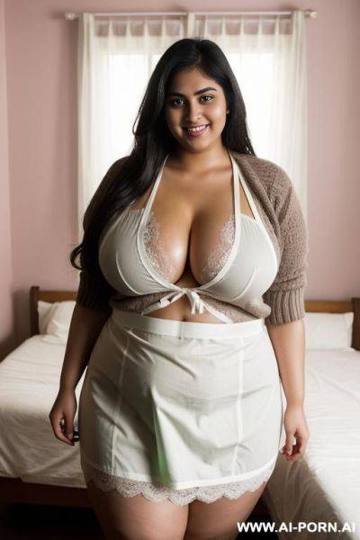 Housewife wearing apron, beautiful alluring faced indian couple having gy-style sex, massive hops, extra thicc bbw - ai-porn.ai - India on pornintellect.com