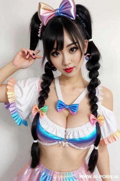 Large breast dark hair woman vivid metallic bows - ai-porn.ai on pornintellect.com