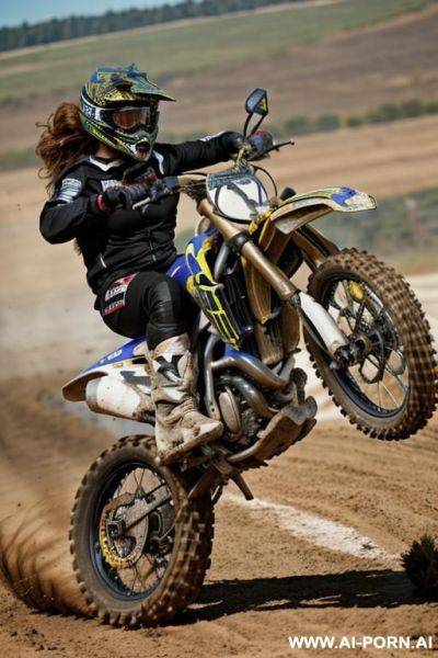 Motorcycles beautiful with full breasts, big ass, blue eyes - ai-porn.ai on pornintellect.com