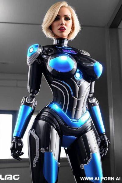 Sexy robo cop, short blonde hair, pretty face, fully robotic body, (shapely fit body, huge robotic tits:1.1) - ai-porn.ai on pornintellect.com