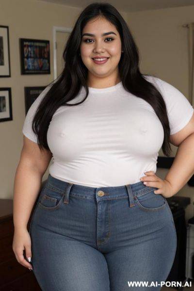 Masterpiece, mexican, supermodel, pear shaped, eye shw, huge hips, massive thighs, tight shirt - ai-porn.ai - Mexico on pornintellect.com