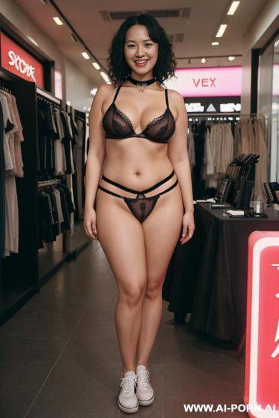 Naked woman in sneakers and choker - ai-porn.ai on pornintellect.com
