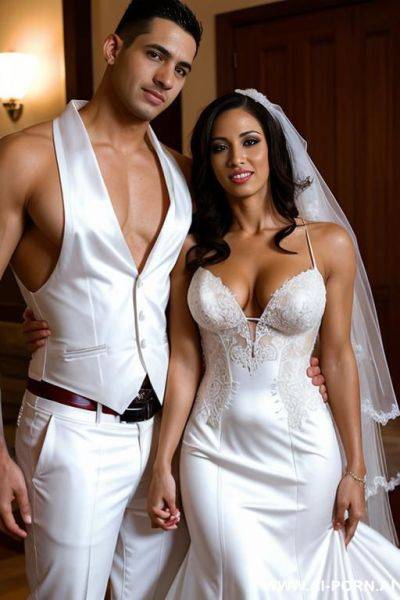 Fit puerto rican woman in a wedding dress having anal sex with men. - ai-porn.ai - Puerto Rico on pornintellect.com